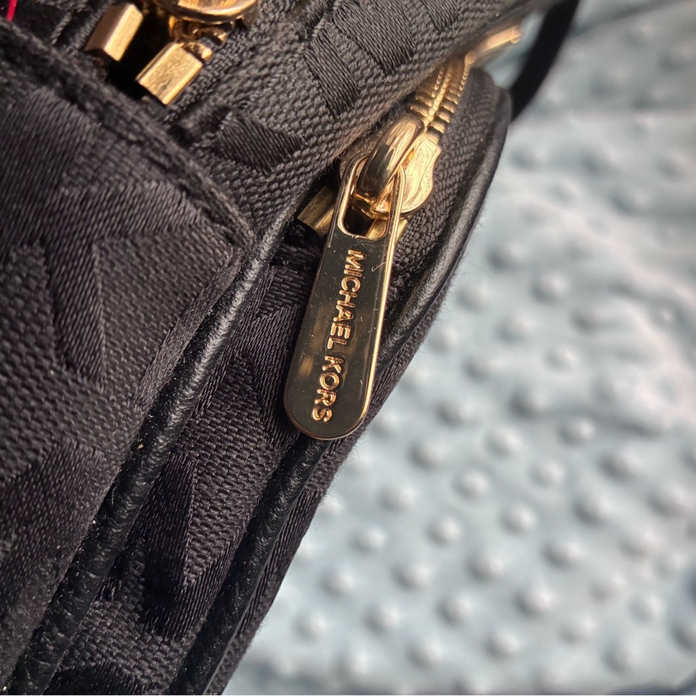 Michael Kors Black and Gold Logo Backpack - Picture 6 of 8